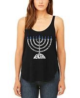 La Pop Art Women's Menorah Premium Word Flowy Tank Top