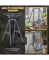 A-Shaped Hammock Chair Stand, Heavy Duty Swing Stand for Indoor & Outdoor Use, Max 330 lbs., Black