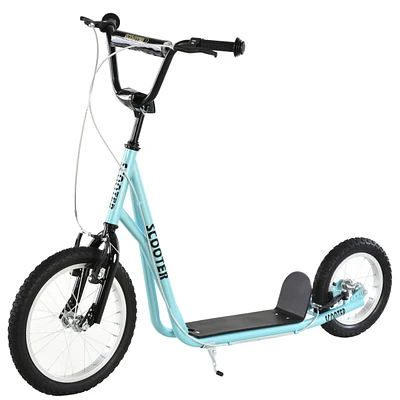 Streamdale Furniture Youth Scooter, Teens Kick Scooter, Adjustable Handlebar Ride On Toy for 5+ with 16" Front and 12" Rear Dual Brakes Inflatable Whe