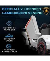 Streamdale Furniture Lamborghini Veneno Licensed Kids Electric Car with Bluetooth, 12V Ride on Car with Butterfly Doors, Remote Control, Portable Batt