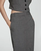 Mango Women's Pinstripe Suit Skirt