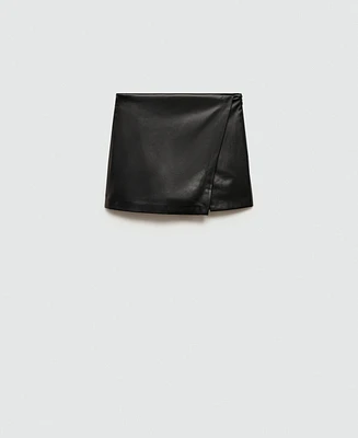 Mango Women's Leather-Effect Mini-Skirt