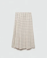 Mango Women's Check Flared Skirt