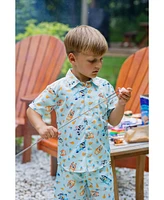 Bluey Boys Hawaiian Button Down Shirt and Shorts