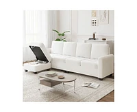 gaomon Modular Sectional Sofa, Chenille Reversible Modular Sectional Sofa, Sofa Couch with Storage Seats, Sofa Set for Living Room, Beige