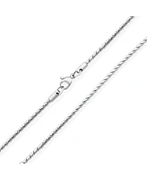 Bling Jewelry Unisex Strong Serpentine Chain Necklace Silver Tone Stainless Steel