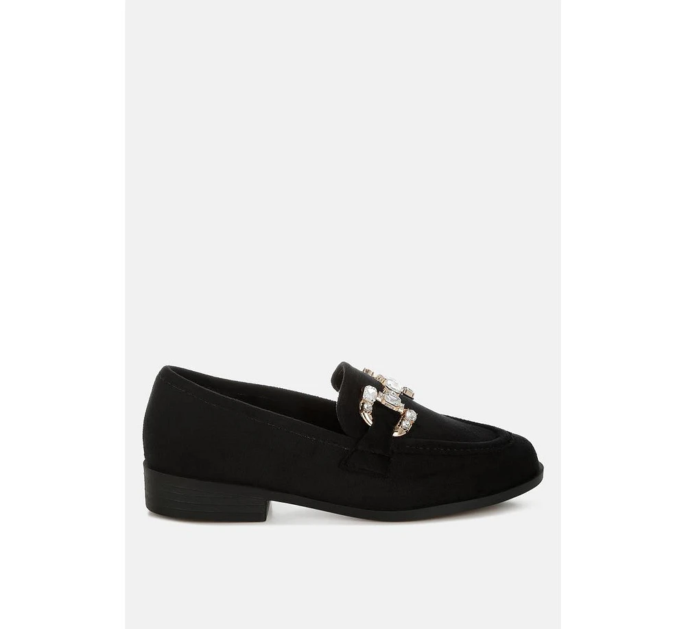 Rag & Co Maestro Diamante Embellished Horsebit Loafers