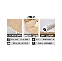 Table and chair set, Mdf desktop, white metal table legs, stable and beautiful, suitable for most styles of home. Modern simple dining table, comforta