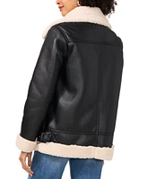 Vince Camuto Women's Faux-Shearling Aviator Jacket