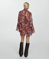 Mango Women's Ruffled Paisley-Print Dress