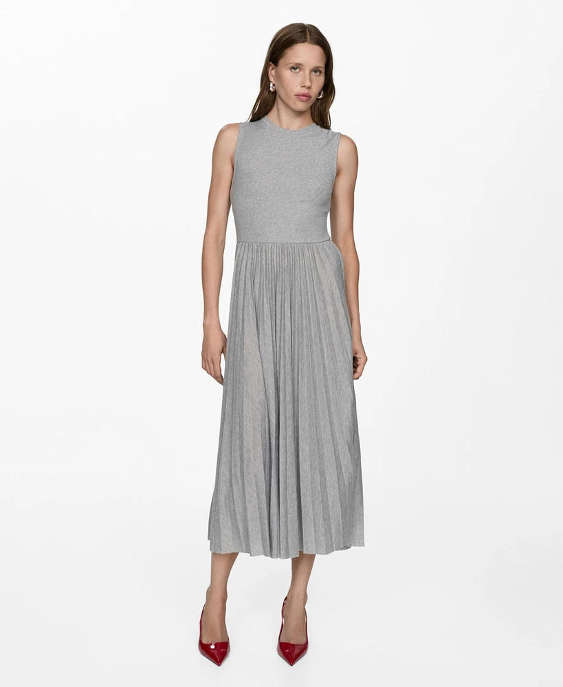 Mango Women's Pleated Long Dress