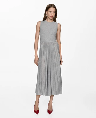 Mango Women's Pleated Long Dress