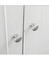 Kitchen Pantry Storage Cabinet, Freestanding Kitchen Cupboard with 2 Doors, Adjustable Shelves for Dining Room, White