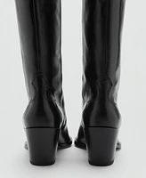 Mango Women's Cowboy Leather Boots