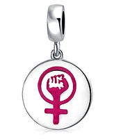 Bling Jewelry Inspirational # Me Too Women Rights Dangle Disc Bead Charm .925 Silver