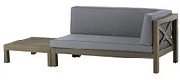 Brava X-Back Corner Bench-r With Coffee Table