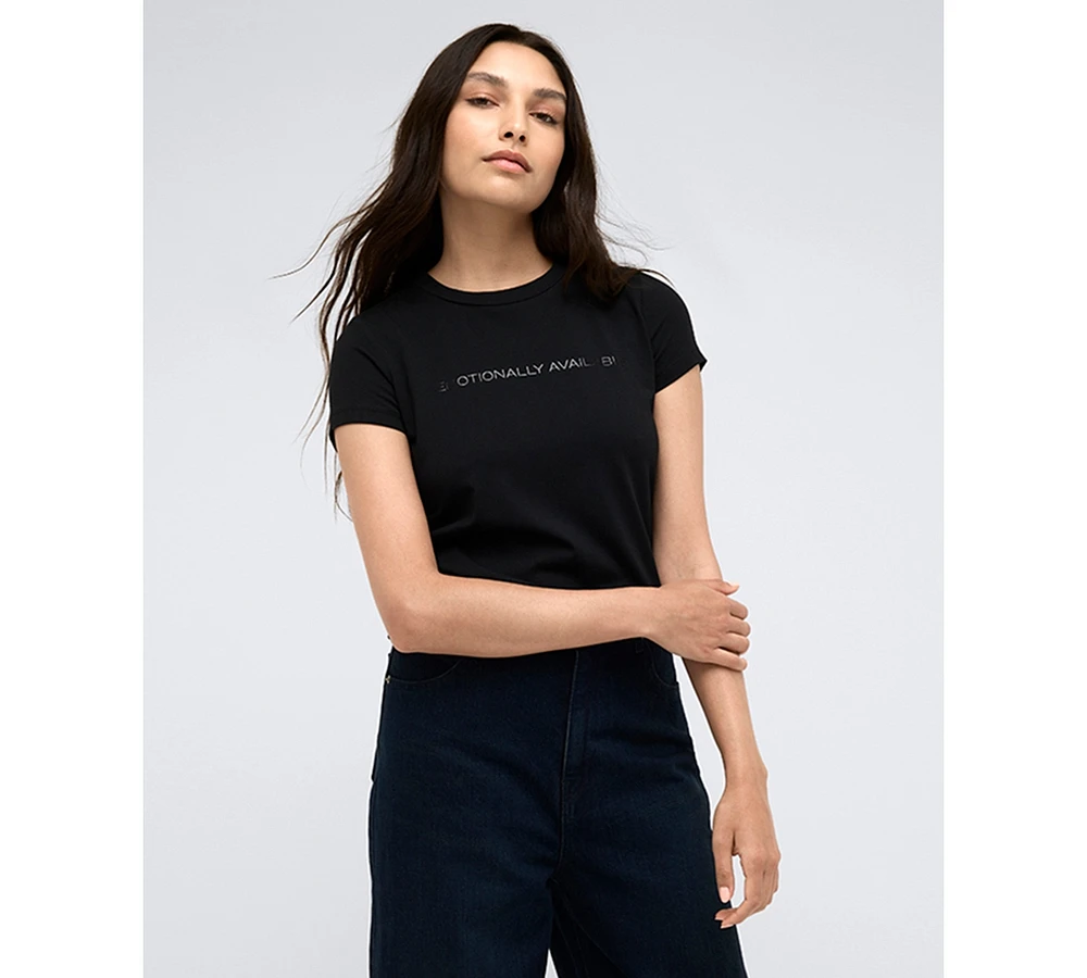 Kenneth Cole Women's crew-Neck Short-Sleeve graphic T-Shirt