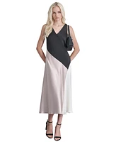 Dkny Women's Satin Colorblocked Slip Dress