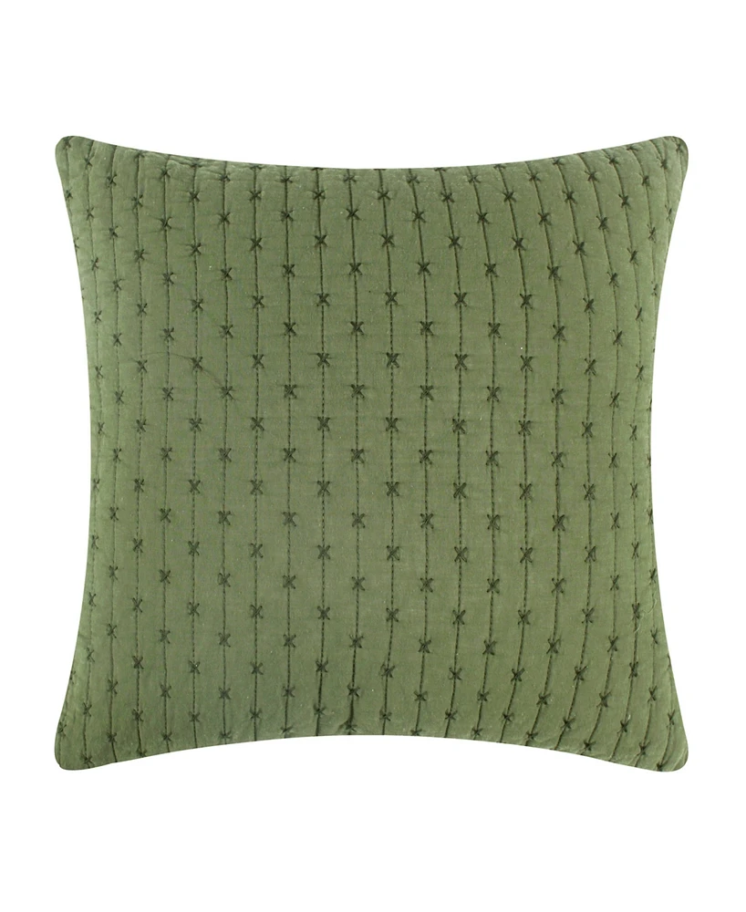 Levtex Cross Stitch Quilted Decorative Pillow