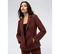 Kenneth Cole Women's Athletic Stretch One-Button Notch-Collar Blazer