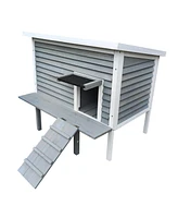 Streamdale Furniture Outdoor Breathable Cat House for Outside Cats, Cat Shelter for Feral Cats with Escape Door, Porch Deck