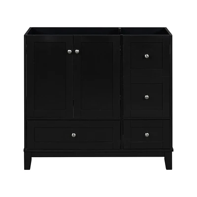 [Cabinet Only] 36" Bathroom Vanity-Black (Sink not included)