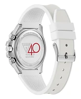 Guess Women's Multi-Function White Leather/Silicone Watch 39mm