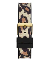 Guess Women's Multi-Function Animal Print Leather/Silicone Watch 39mm