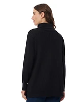 Jones New York Women's Long Sleeve Mock Neck Sweater with Side Placket