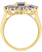 Effy Collection Diamond (1/5 ct. t.w.) & Tanzanite (2-1/6 ct. t.w.) Ring in 14k Yellow Gold