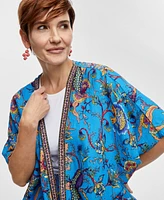 Jm Collection Women's Printed Open-Front Relaxed Kimono, Created for Macy's