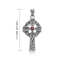 Bling Jewelry Celtic Cross Knot Cubic Zirconia Pendant Necklace .925 Silver