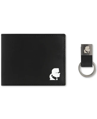 Karl Lagerfeld Men's Logo Graphic Wallet & Keychain