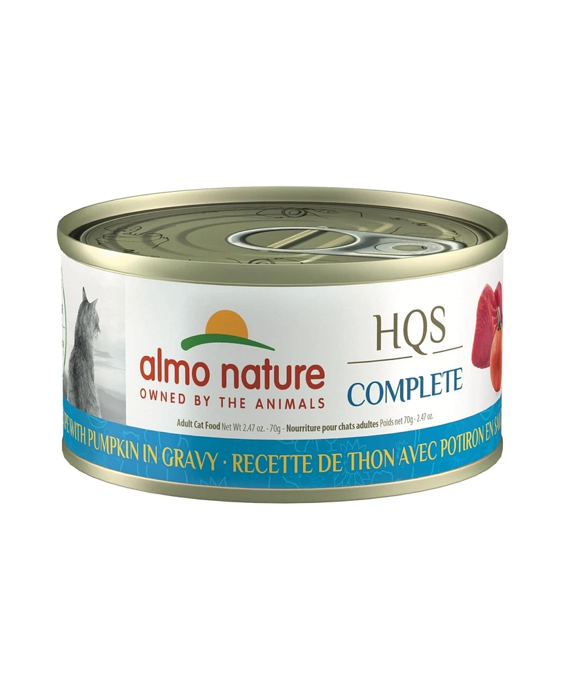 Almo Nature Hqs Complete Cat 12pk (2.47oz): Tuna Recipe W/ Pumpkin In Gravy