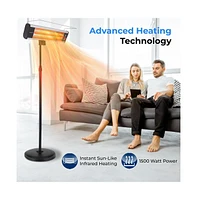 SereneLife Stand Patio Heater, Height Adjustable, with Remote Control