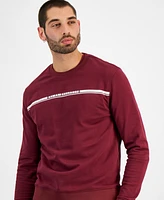 A|X Armani Exchange Men's Long Sleeve Crewneck Linear Logo Sweatshirt, Created for Macy's