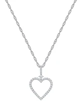 Diamond Open Heart 18" Pendant Necklace (1/4 ct. t.w.) in Sterling Silver