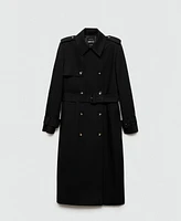 Mango Women's Double-Breasted Cotton Trench Coat