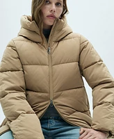 Mango Women's Hood Quilted Coat