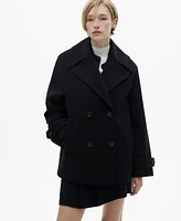 Mango Women's Double-Breasted Wool Coat