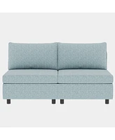 Simplie Fun Armless Seat for Modular Sectional Sofa, Convertible Sofa Seat With Storage, Sleeper Sectional Sofa Set