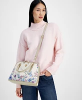 Giani Bernini Winter Floral Medium Dome Satchel, Created for Macy's