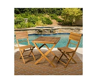 Streamdale Furniture Positano 25" Foldable Bistro Set, Natural