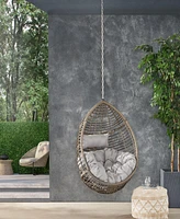 Streamdale Furniture Elegant Teardrop Rattan Hanging Chair With Plush Cushions