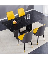 Streamdale Furniture Table and chair set.This modern dining table with Mdf marbled design gives you a luxurious and elegant feel.Paired with multiple