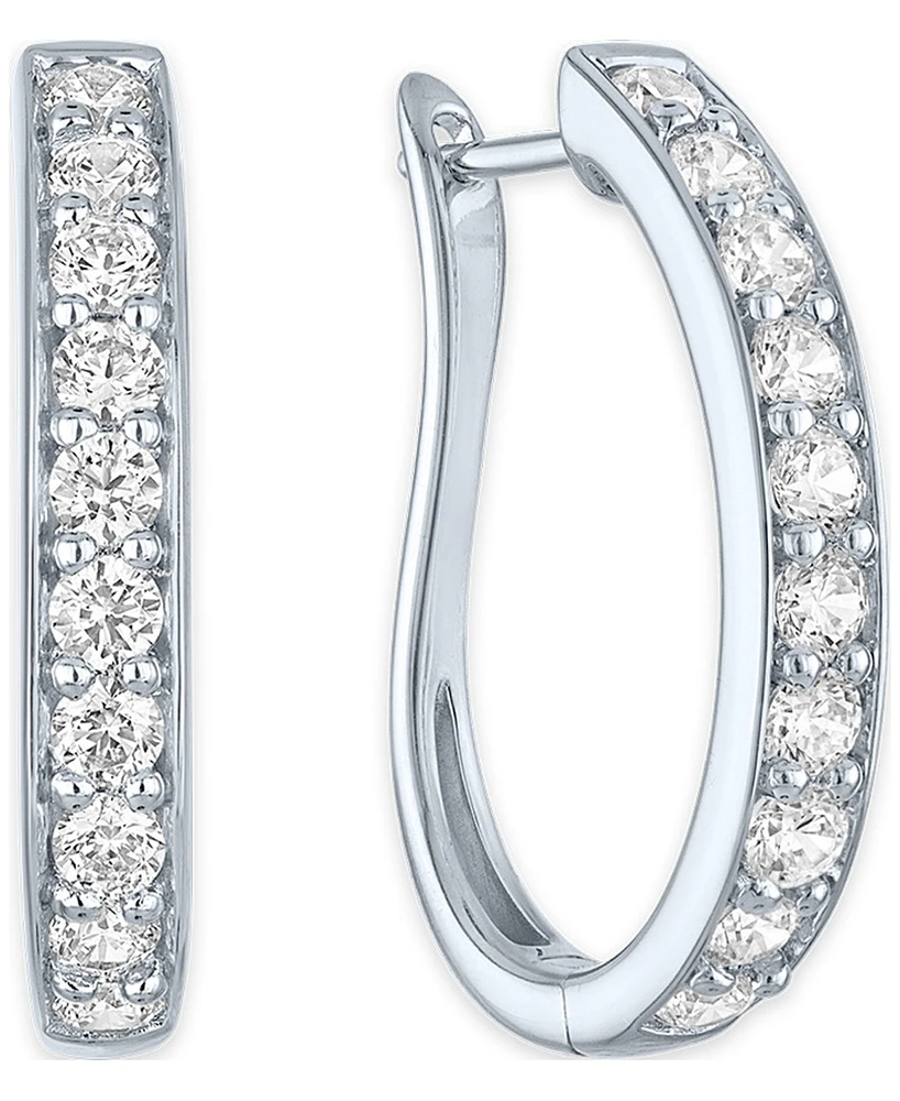 Forever Grown Diamonds Lab-Grown Diamond Hoop Earrings (1 ct. t.w.) in Sterling Silver or 14k Gold-Plated Sterling Silver