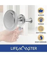 Lifemaster 20pcs 1-1/4 inch Brushed Nickel Cabinet Knobs