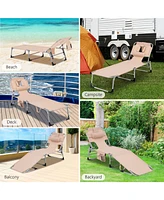 Inolait Folding Beach Lounge Chair with Pillow for Outdoor