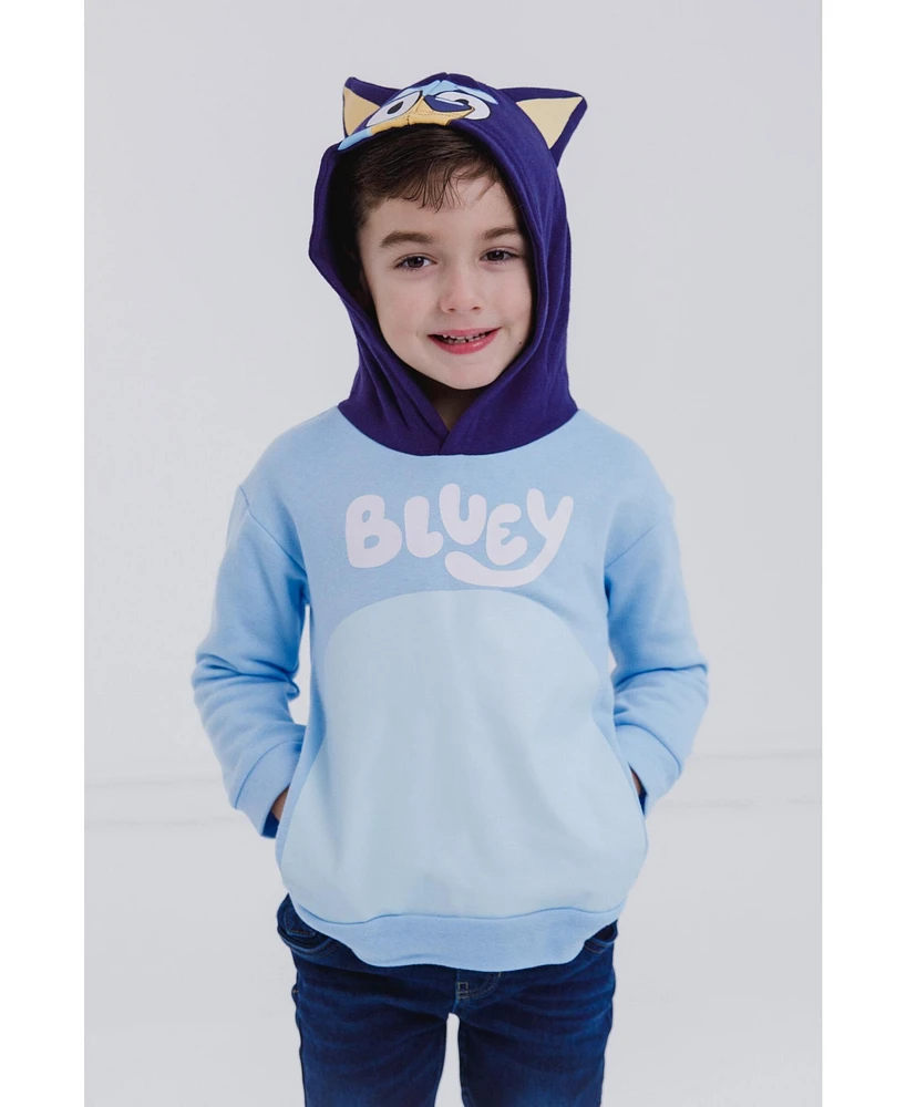 Bluey Bingo Dad Mom Fleece Matching Family Cosplay Pullover Hoodie Infant to Little Kid