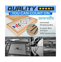 SereneLife 54" Air Hockey Table with Digital Led Scoreboard and 12V Fan Motor
